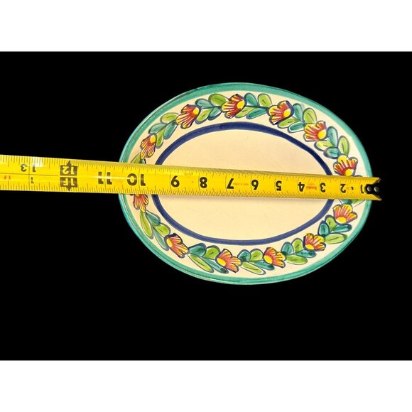 GIOVANNI VIETRI Oval Floral Serving Dish Italy Deruta Italian Pottery Plate Bowl - Picture 7 of 10